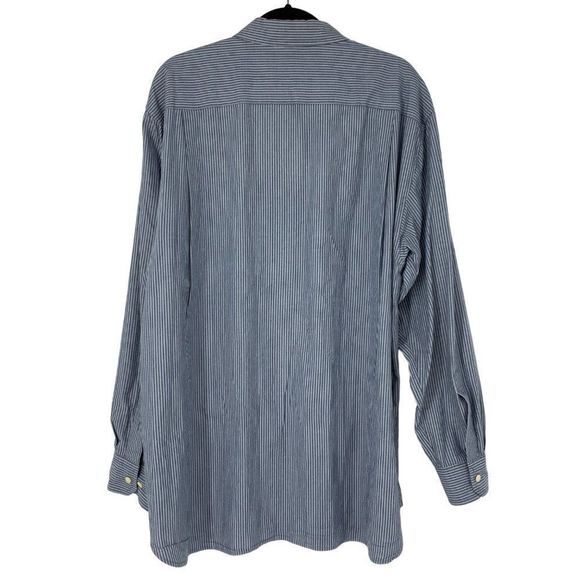 Mens Vintage GAP Shirt Y2K Size XL Blue Stripe Casual Button Up Cotton 3617 - Picture 5 of 6